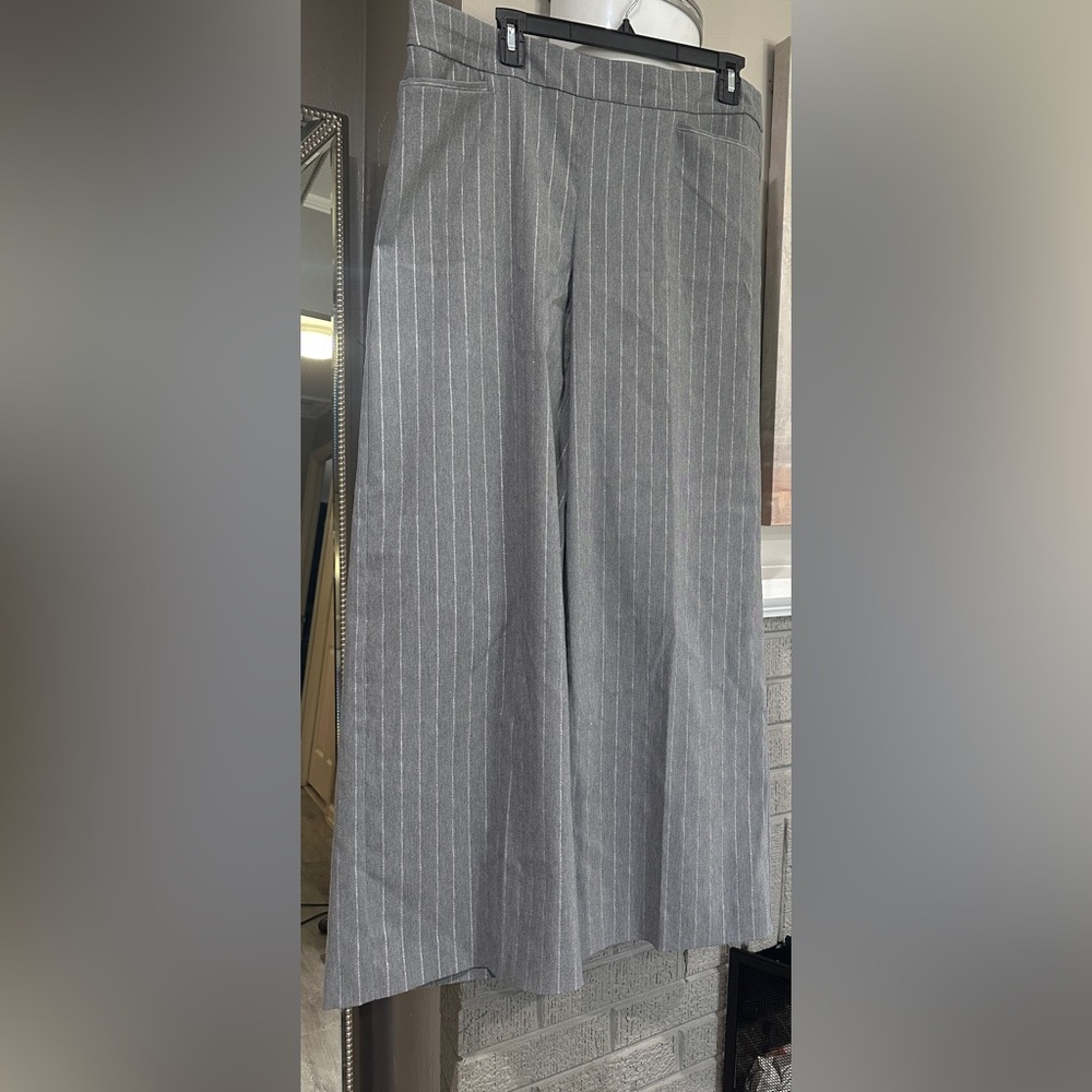 Chico's Women's Gray Pinstripe Pants